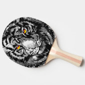 Grey Tiger Head - Tiger Ping Pong Paddle Tafeltennisbatje (Zijkant)