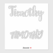 Grey Timothy Name, Sticker (Vel)
