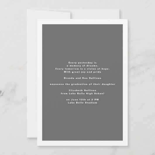 Grey Toen En Nu Foto Collage Afstuderen Kaart (Achterkant)