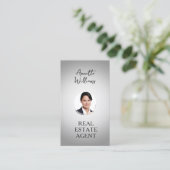 Grey tone portret foto makelaar visitekaartje (Staand voorkant)