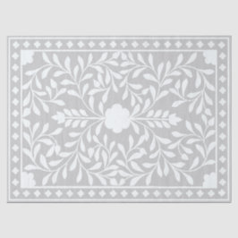 Grey Traditional Bone Inlay Decoupage Paper Tissuepapier