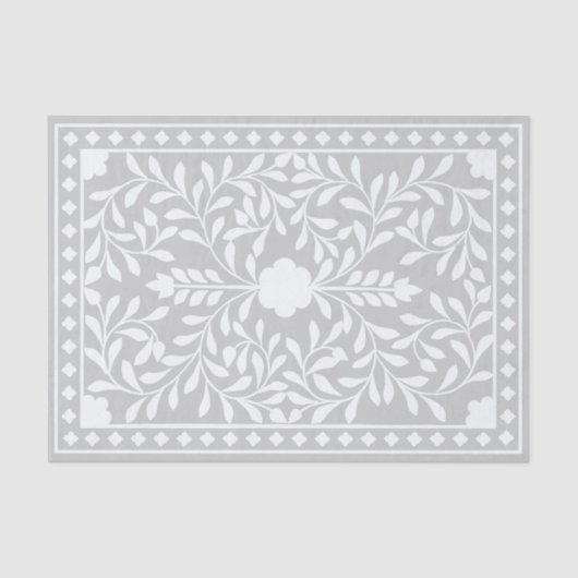 Grey Traditional Bone Inlay Decoupage Paper Tissuepapier (Voorkant)