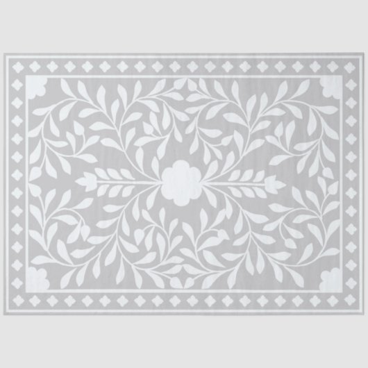 Grey Traditional Bone Inlay Decoupage Paper Tissuepapier (Voorkant)