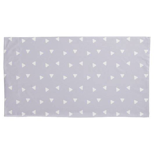 Grey Triangles Pattern Pair Of Pillowcases Kussensloop (Voorkant-Links)