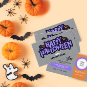 Grey Trunk of Treat Halloween Coupon Visitekaartje