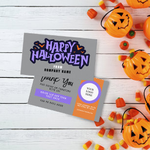 Grey Trunk of Treat Halloween Coupon Visitekaartje