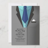 Grey Tux Invitation Kaart (Voorkant)