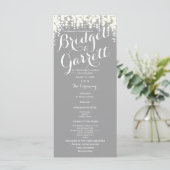 Grey Twinkle Lights Wedding Program Programmakaart (Staand voorkant)