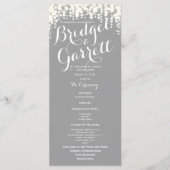 Grey Twinkle Lights Wedding Program Programmakaart (Voorkant)