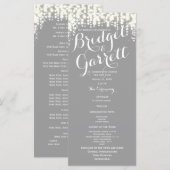 Grey Twinkle Lights Wedding Program Programmakaart (Voorkant / Achterkant)