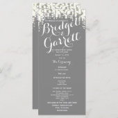 Grey Twinkle Lights Wedding Program Programmakaart (Voorkant / Achterkant)