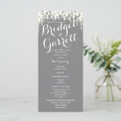 Grey Twinkle Lights Wedding Program Programmakaart (Staand voorkant)