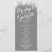 Grey Twinkle Lights Wedding Program Programmakaart (Voorkant)