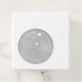 Grey Twinkle Little Star Baby shower Verjaardag Bedankjes Labels (In situ)
