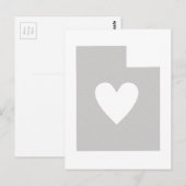 Grey Utah Shape met Heart Grey Utahan Love Adore Briefkaart (Voorkant / Achterkant)