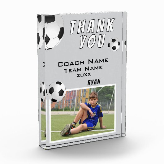 Grey Voetbal Football Ball Sport Coach Dank u Fotoblokken (Links)