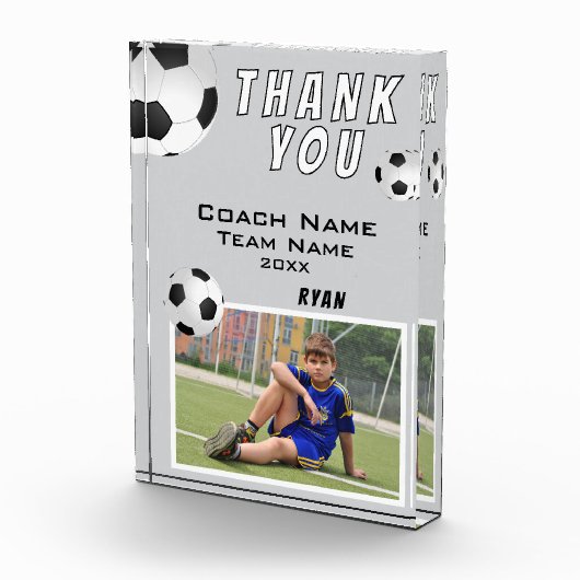 Grey Voetbal Football Ball Sport Coach Dank u Fotoblokken (Rechts)