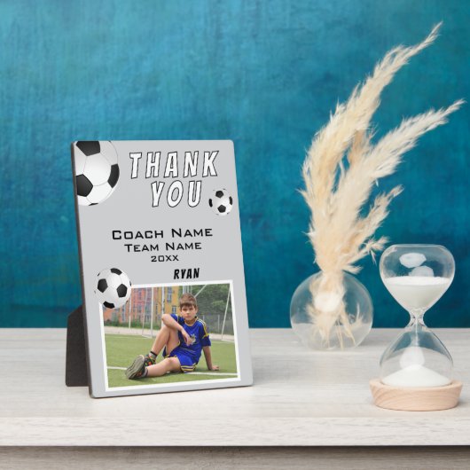 Grey Voetbal Football Ball Sport Coach Dank u Fotoplaat (Zijkant)