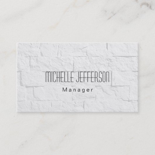 Grey Wall Brick Pattern Manager Visitekaartje (Voorkant)