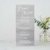 Grey Waterverf bruiloft receptie menu (Staand voorkant)