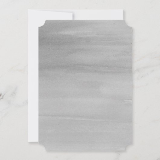Grey Waterverf bruiloft uitnodiging (Achterkant)