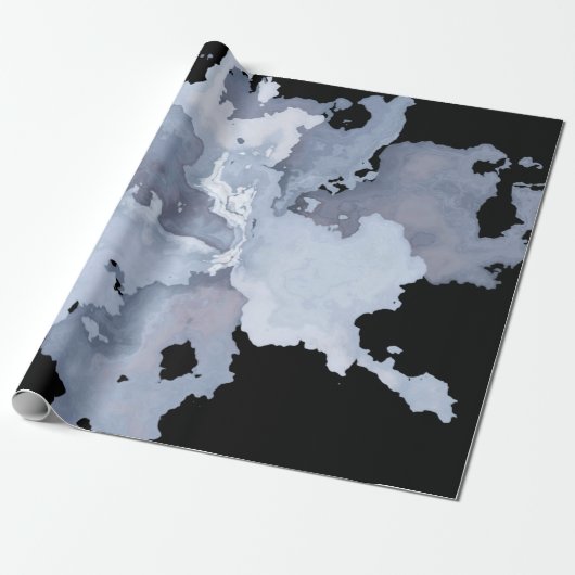 Grey Waterverf Marble Gothic Cadeaupapier (Uitgerold)