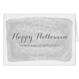 Grey Waterverf Spider Web Halloween Kaart