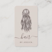 Grey Wavy Hair Haarstylist Voeg Logo en sociale me Visitekaartje (Voorkant)