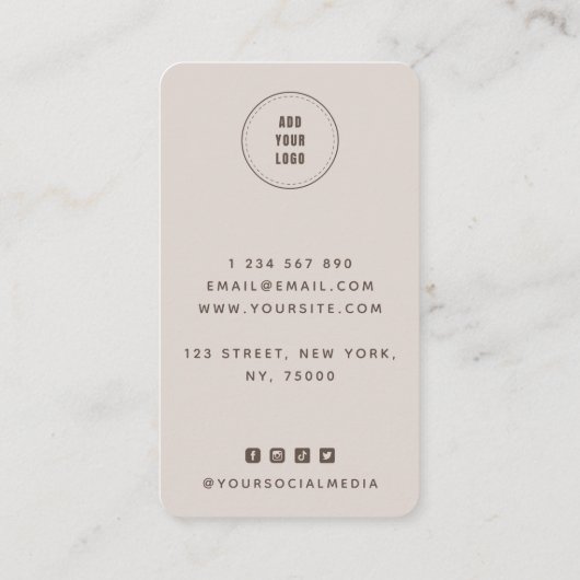 Grey Wavy Hair Haarstylist Voeg Logo en sociale me Visitekaartje (Achterkant)