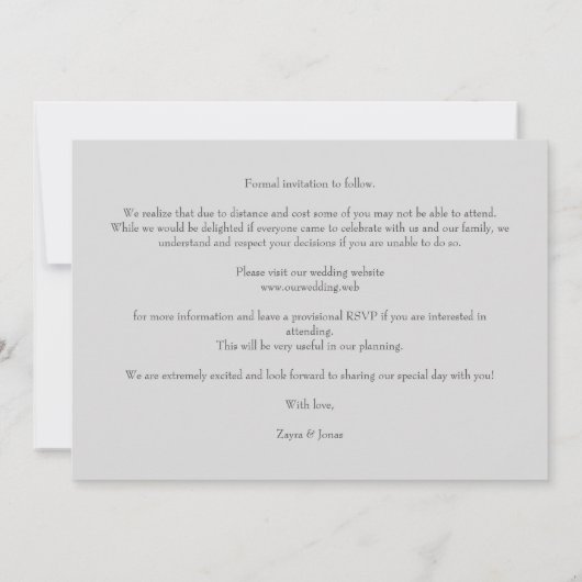 Grey Wedding Fancy Ornament Frame Flowers Photo (Achterkant)