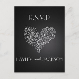 Grey Wedding RSVP briefkaarten "Met Liefde"