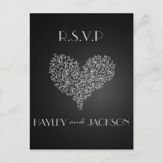 Grey Wedding RSVP briefkaarten "Met Liefde"