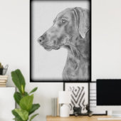 Grey Weimaraner Dog Poster (Thuiskantoor)