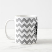 Grey Whisky Chevron Black Griekse sleutel 3 Monogr Koffiemok (Links)