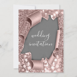 Grey White 3D Roos Gold Weddenschap Glitter Kaart