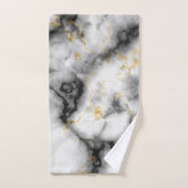 Grey White Black en Gold Marble Pattern Bad Handdoek (Handdoek)