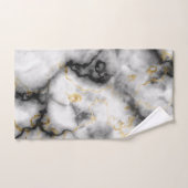 Grey White Black en Gold Marble Pattern Bad Handdoek (Handdoek)