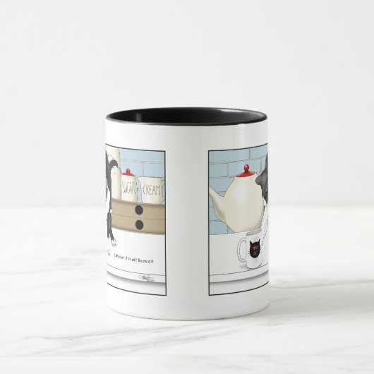 Grey White Cat Funny Tea Mok Keuken (Midden)