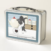 Grey White Cat Funny Tea Mok Keuken (Achterkant)