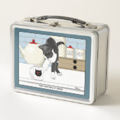 Grey White Cat Funny Tea Mok Keuken (Voorkant)
