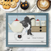 Grey White Cat Funny Tea Mok Keuken Legpuzzel