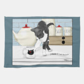 Grey White Cat Funny Tea Mok Keuken Theedoek (Horizontaal)