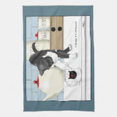 Grey White Cat Funny Tea Mok Keuken Theedoek (Verticaal)