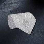 Grey & White Diamonds Art Deco Patroon Stropdas