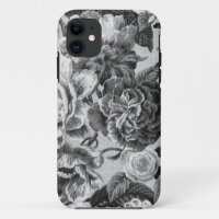 Grey & White Floral Toile Fabric No.1