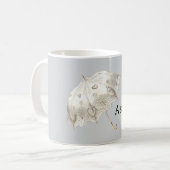 Grey White Hearts Umbrella Koffiemok (Voorkant links)