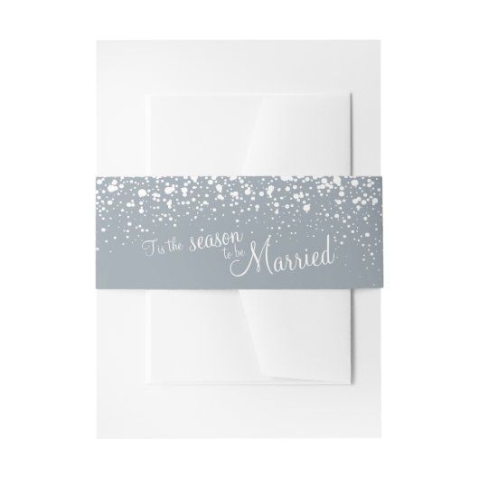 Grey white is het seizoen om te trouwen uitnodigingen wikkel (Voorkant Voorbeeld)