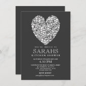 Grey White Kitchen Tea Vrijgezellenfeest Party nod Kaart (Voorkant / Achterkant)