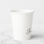 Grey White Modern Minimalist Handwriting Name Papieren Bekers (Rechts)