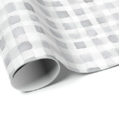 Grey White Plaid Stripes Birthday Cadeaupapier (Rol Hoek)
